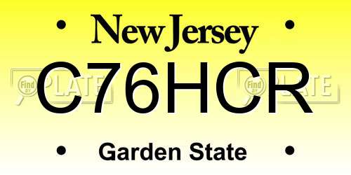 C76HCR New Jersey License Plate