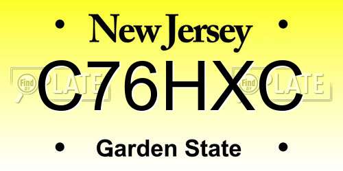 C76HXC New Jersey License Plate