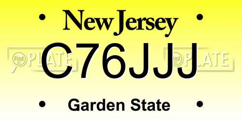 C76JJJ New Jersey License Plate