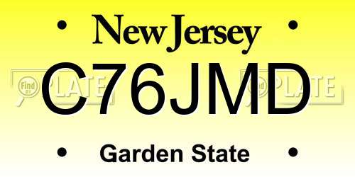 C76JMD New Jersey License Plate