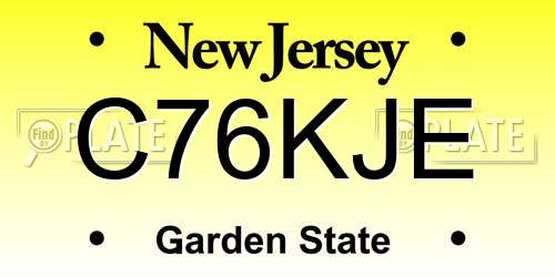 C76KJE New Jersey License Plate