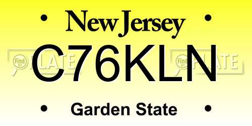 C76KLN New Jersey License Plate