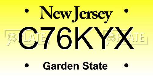 C76KYX New Jersey License Plate
