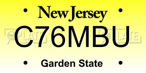 C76MBU New Jersey License Plate