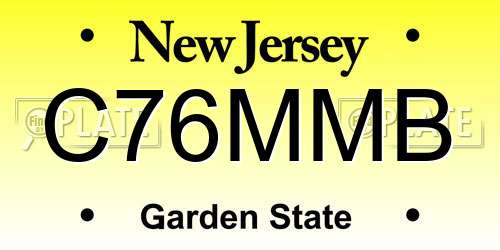 C76MMB New Jersey License Plate