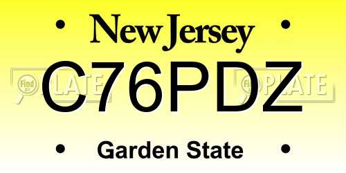 C76PDZ New Jersey License Plate
