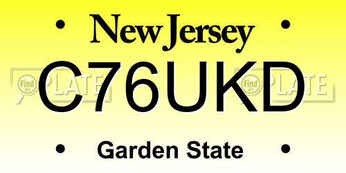 C76UKD New Jersey License Plate