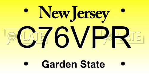 C76VPR New Jersey License Plate