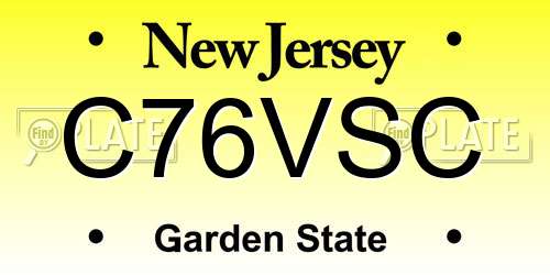 C76VSC New Jersey License Plate