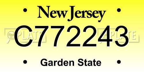 C772243 New Jersey License Plate