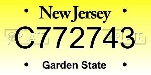 C772743 New Jersey License Plate