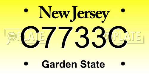 C7733C New Jersey License Plate