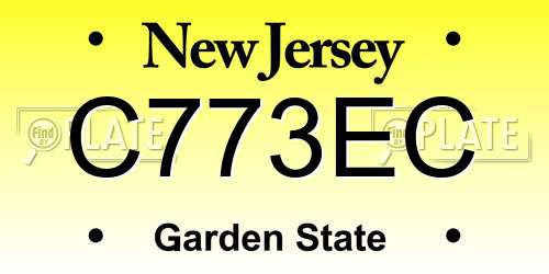 C773EC New Jersey License Plate