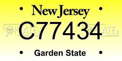 C77434 New Jersey License Plate