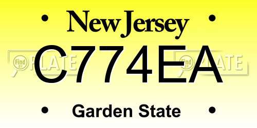 C774EA New Jersey License Plate