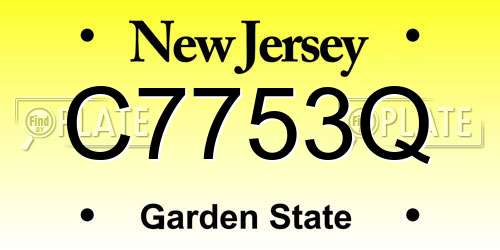 C7753Q New Jersey License Plate