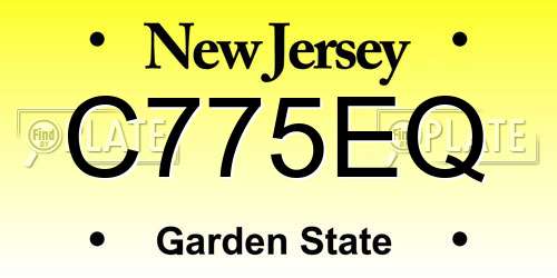 C775EQ New Jersey License Plate