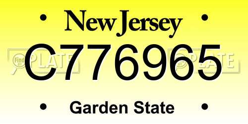 C776965 New Jersey License Plate