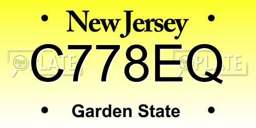 C778EQ New Jersey License Plate