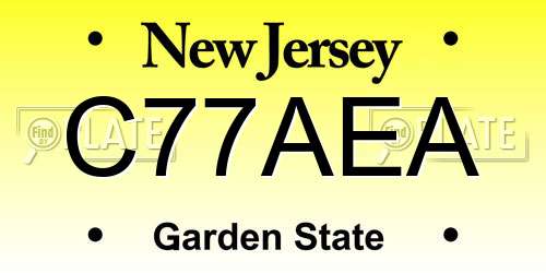 C77AEA New Jersey License Plate