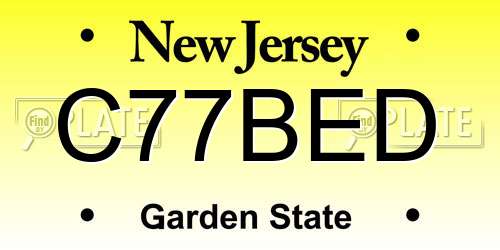 C77BED New Jersey License Plate