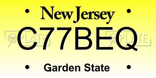C77BEQ New Jersey License Plate