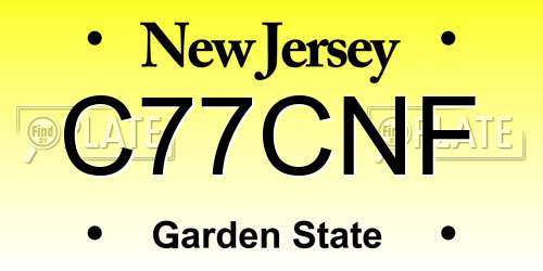 C77CNF New Jersey License Plate