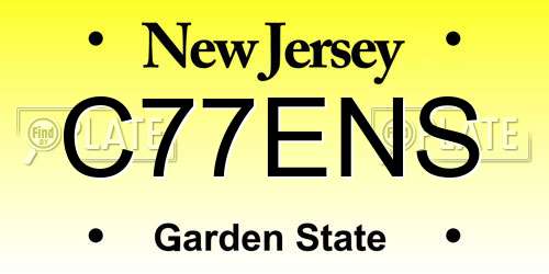 C77ENS New Jersey License Plate