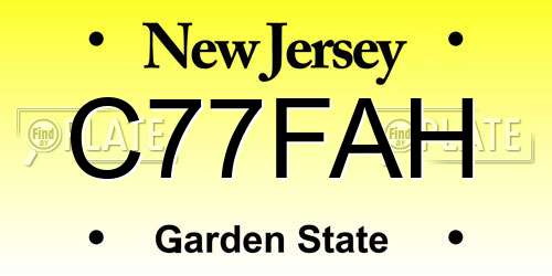 C77FAH New Jersey License Plate