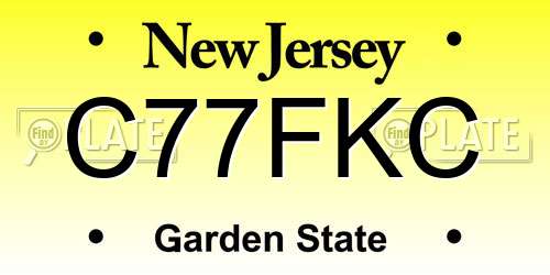 C77FKC New Jersey License Plate
