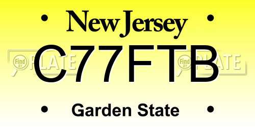 C77FTB New Jersey License Plate