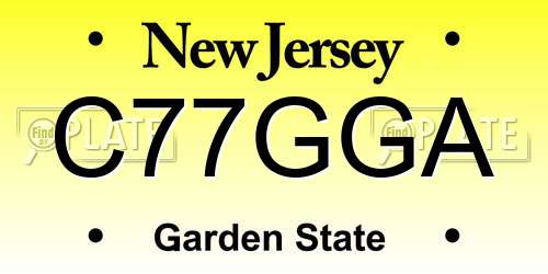 C77GGA New Jersey License Plate