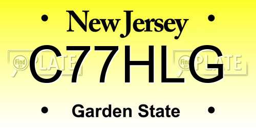 C77HLG New Jersey License Plate