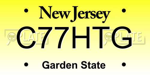 C77HTG New Jersey License Plate