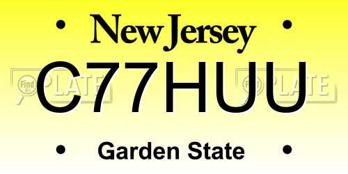 C77HUU New Jersey License Plate