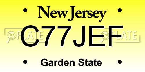C77JEF New Jersey License Plate