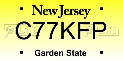 C77KFP New Jersey License Plate