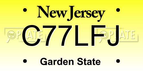 C77LFJ New Jersey License Plate