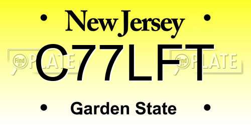 C77LFT New Jersey License Plate