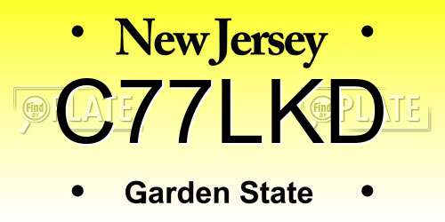 C77LKD New Jersey License Plate