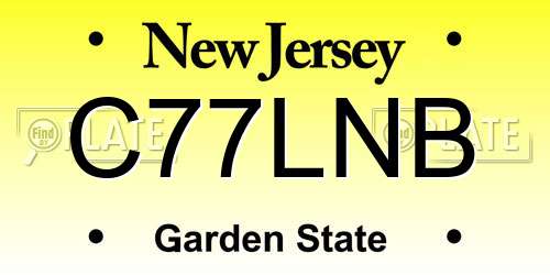 C77LNB New Jersey License Plate