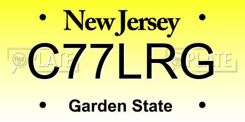 C77LRG New Jersey License Plate