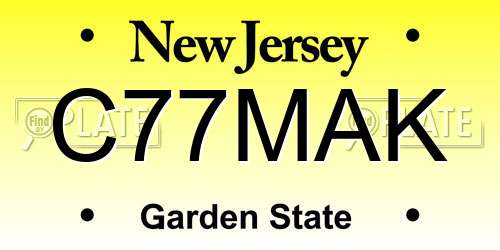 C77MAK New Jersey License Plate