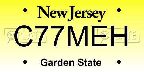 C77MEH New Jersey License Plate