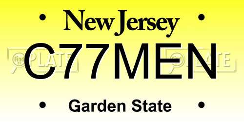 C77MEN New Jersey License Plate