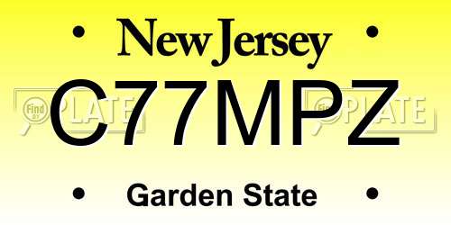 C77MPZ New Jersey License Plate