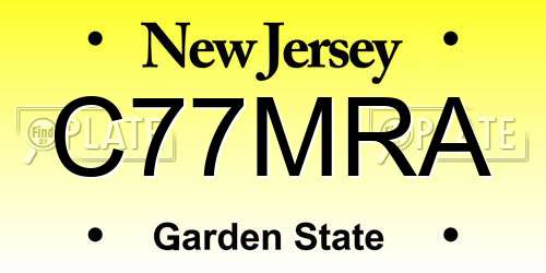 C77MRA New Jersey License Plate