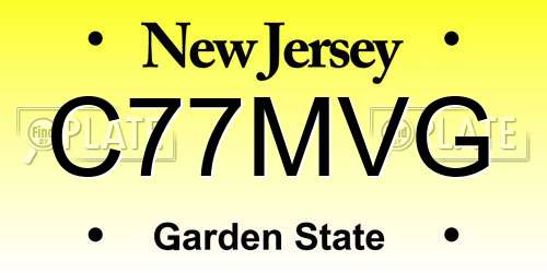 C77MVG New Jersey License Plate