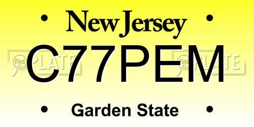 C77PEM New Jersey License Plate