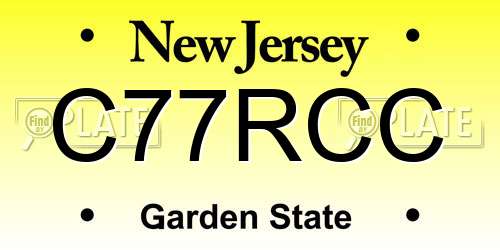 C77RCC New Jersey License Plate